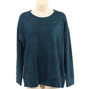 32 Degrees Heat Womens Fleece Shirt S Small Mottled Blue Long Sleeve Sweatshirt